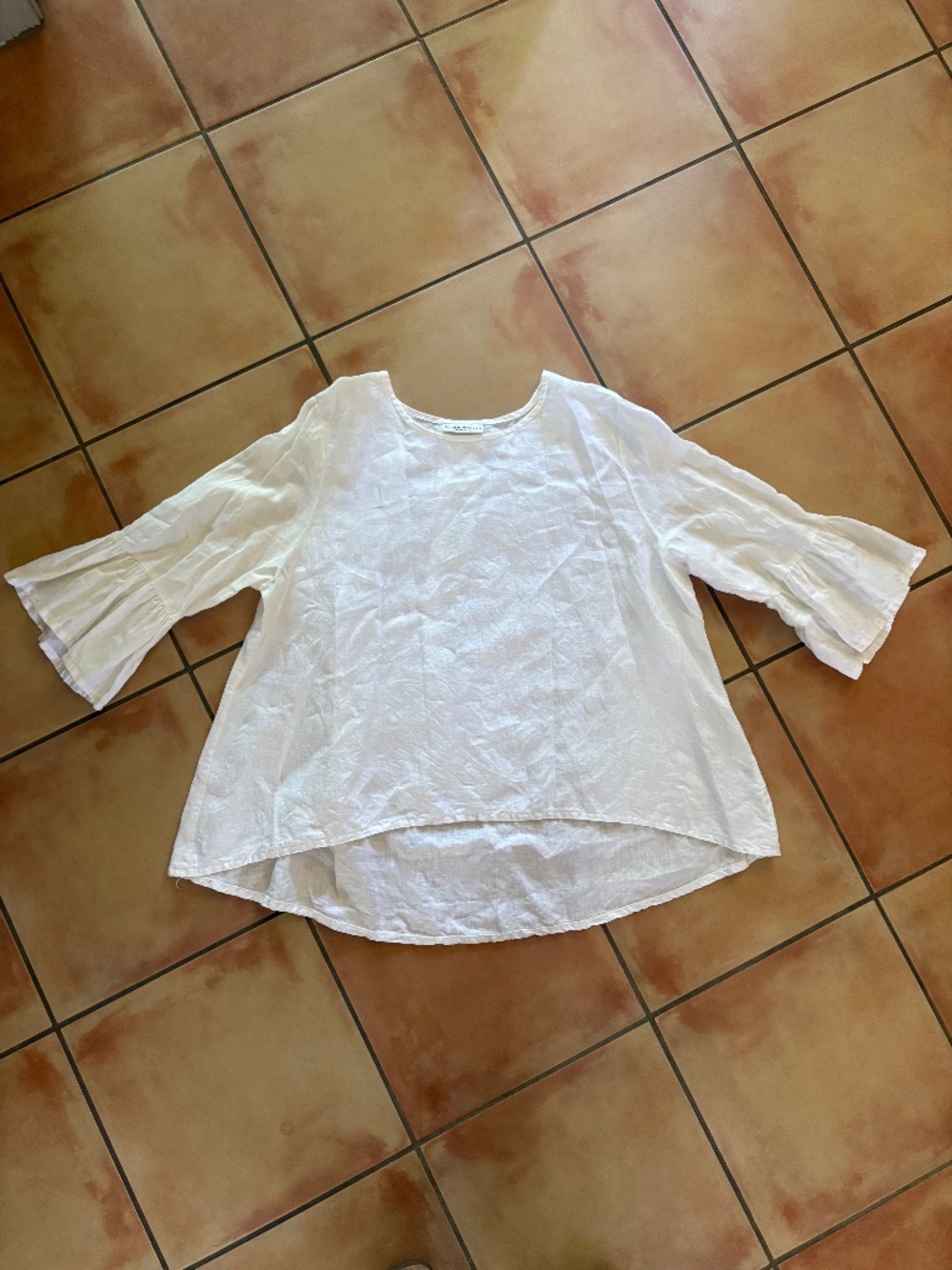 Bryn Walker 100% Linen Off White Blouse Size XL